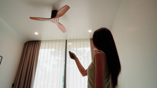 turning on ceiling fans